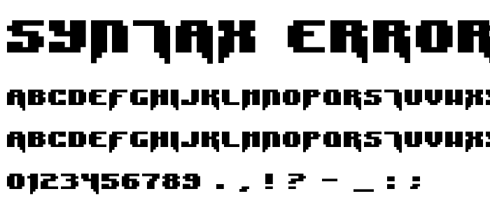 Syntax Error font
